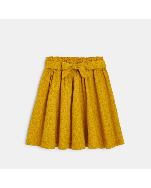 Jupe évasée imprimée jaune fille