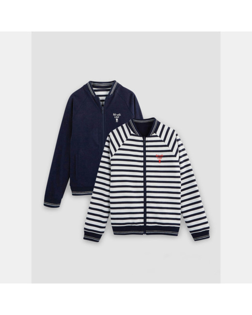 Sweat-shirt réversible bleu fille