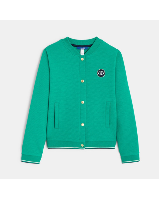 Sweat Teddy en molleton vert fille