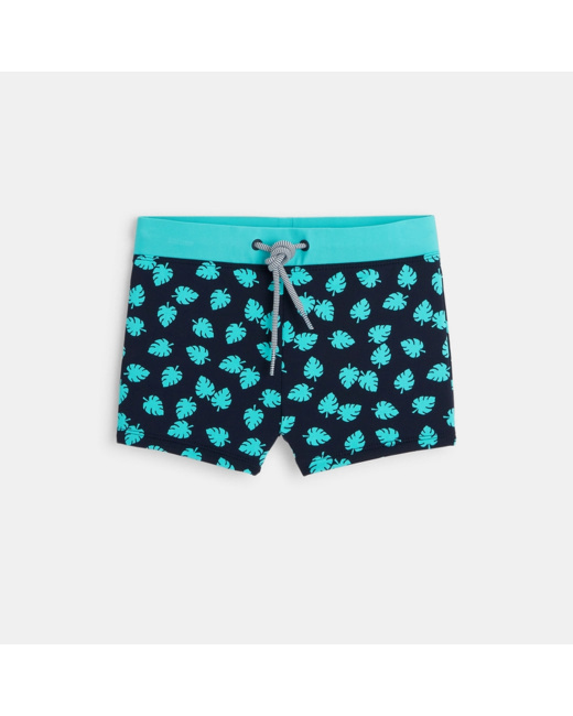 Boxer de bain imprimé palmiers bleu garçon