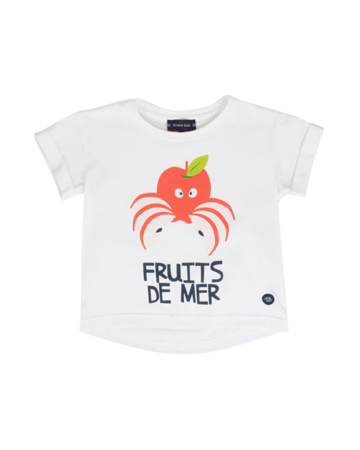 T-shirt loose "Fruits de mer" Kids - coton léger - Blanc