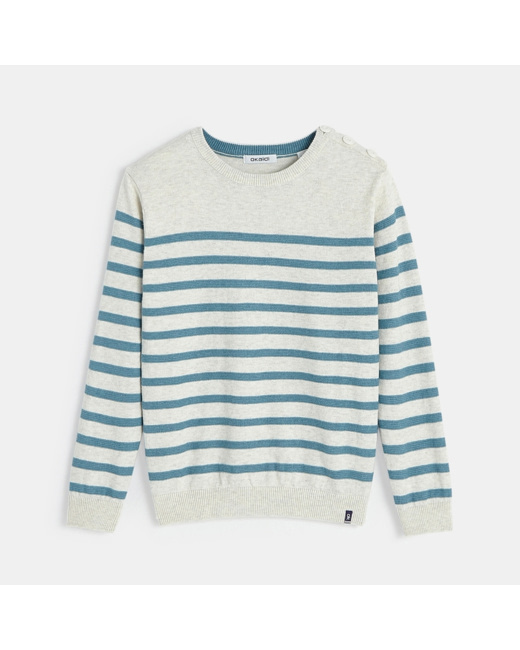Pull rayé blanc garçon