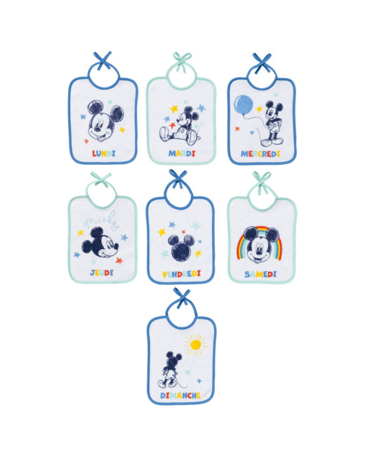 Lot de 7 bavoirs naissance journaliers
