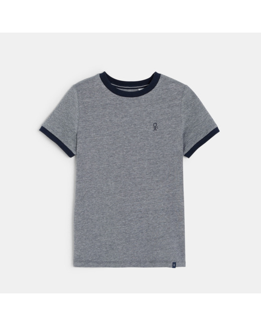 T-shirt en coton piqué bleu garçon