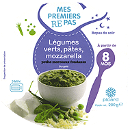 Légumes verts, pâtes, mozzarella