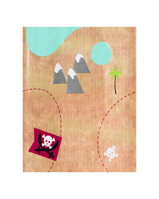 Nappe anniversaire Pirate motif carte au trésor 110x180 cm