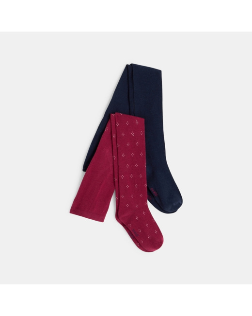 Collants chauds en tricot (lot de 2) bleus fille