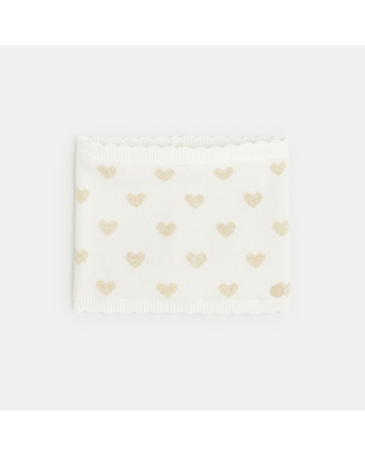Snood petits cœurs blanc fille