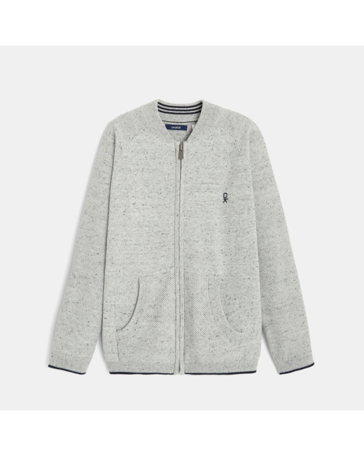 Gilet zippé gris garçon