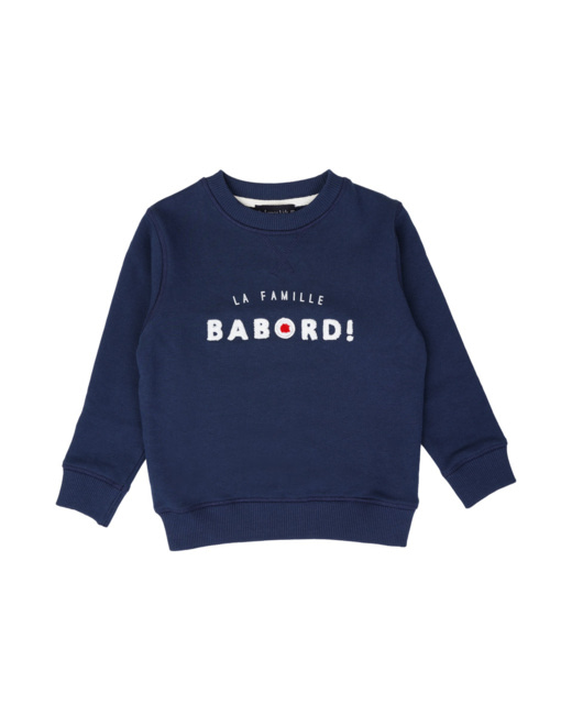 Sweat Kids "la famille BABORD" - coton - Marine Deep