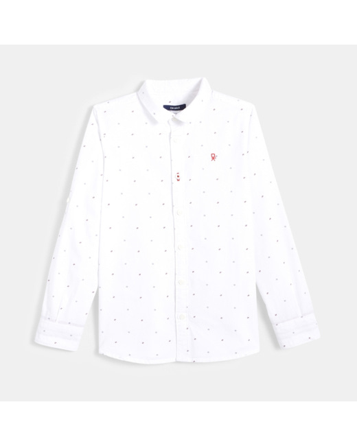 Chemise à petits motifs bleue garçon