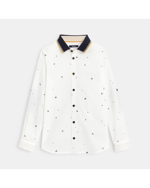 Chemise à petits motifs bleue garçon