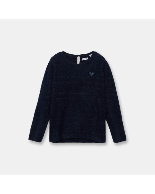 Pull moelleux bleu fille