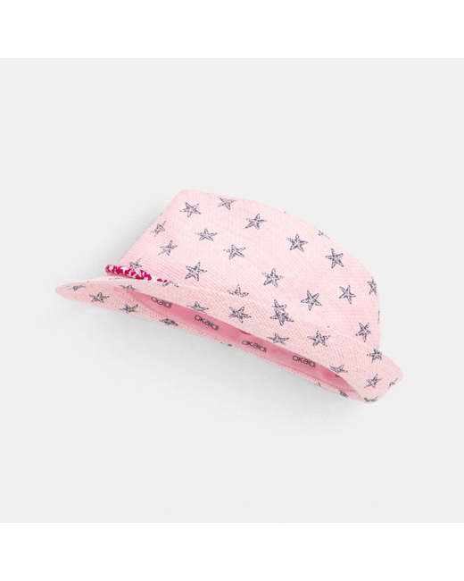 Chapeau de soleil imprimé rose fille