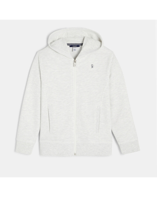 Sweat-shirt uni à capuche gris garçon