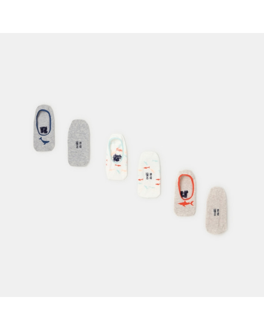 Chaussettes invisibles fantaisie (lot de 3) bleues garçon