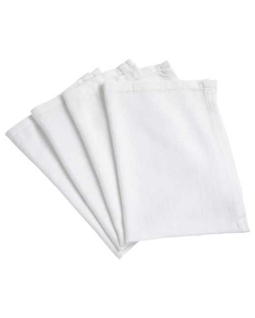 Lot de 4 langes Bio Blanc