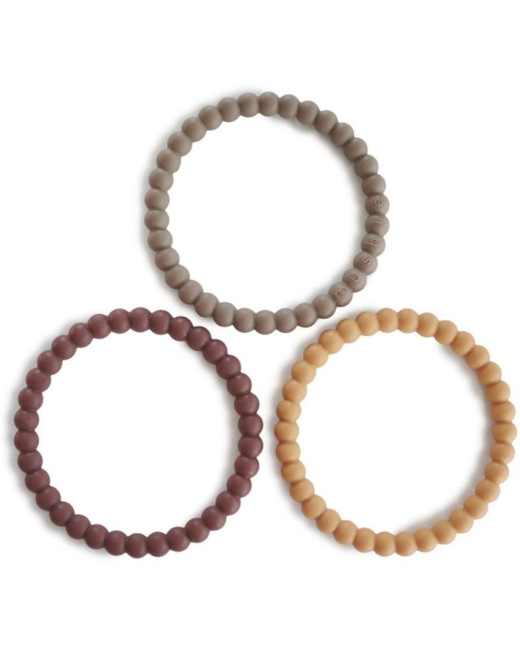 Lot de 3 bracelets de dentition Pearl Berry-Marigold-Khaki