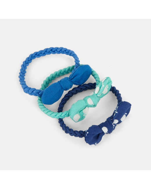 Elastiques nœud papillon (lot de 3) bleu fille