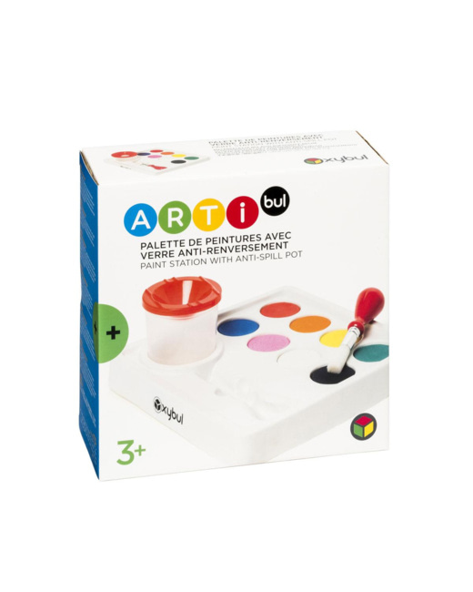 Palette de peintures avec verre anti-renversement