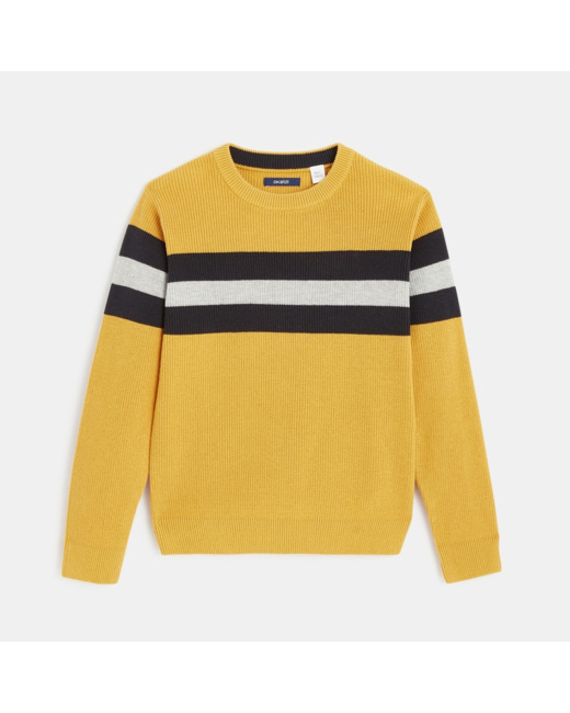 Pull rayé en tricot jaune garçon