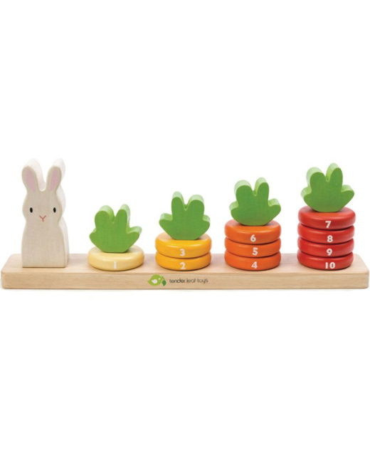 Jeu de comptage carottes en bois