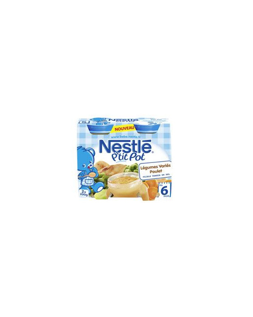NESTLÉ - P'tit pot Légumes variés Poulet 2x200g