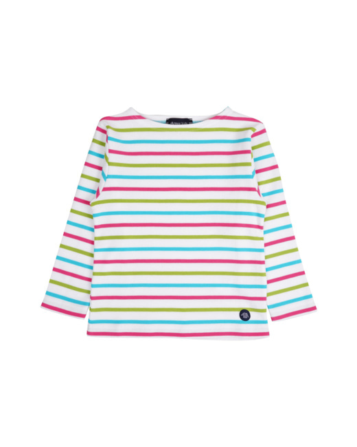 Marinière tricolore Kids - coton épais - Blanc/Vivan./Tremble/Shoc.-Rdr