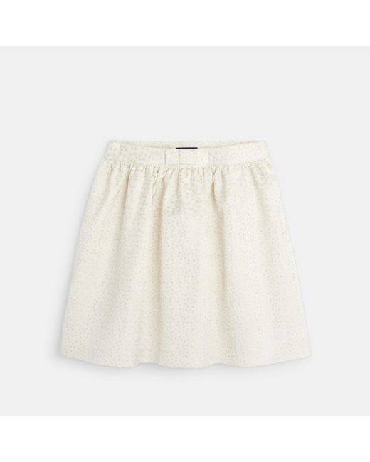 Jupe chic en jacquard irisé beige fille