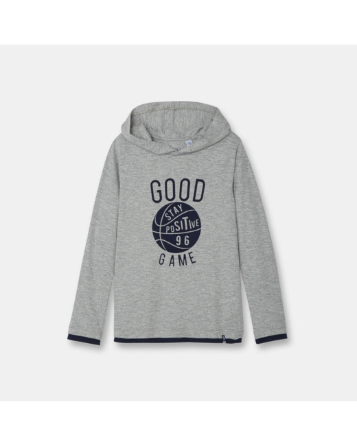T-shirt à capuche gris garçon