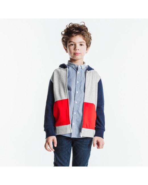 Sweat-shirt à capuche bleu garçon