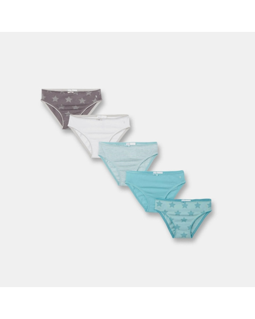 Lot de 5 culottes bleu fille