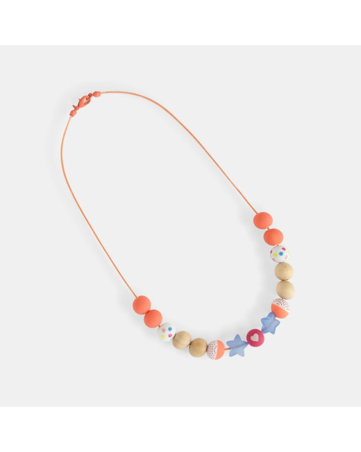 Collier de perles rouge fille
