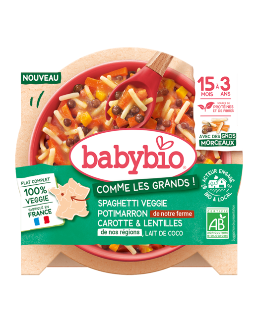 Spaghetti Veggie Potimarron Carotte Lentille Lait de coco