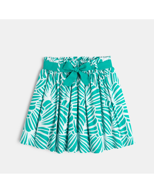 Jupe courte imprimée verte fille