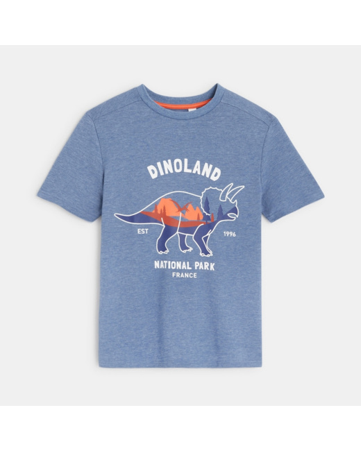 T-shirt à motif dinosaure bleu garçon