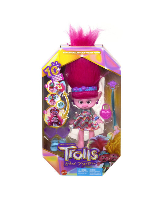 Poupée Troll 3 Poppy Surprises 2 en 1