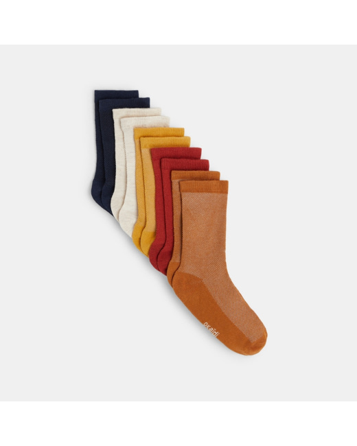 Chaussettes unies (lot de 5) rouges garçon