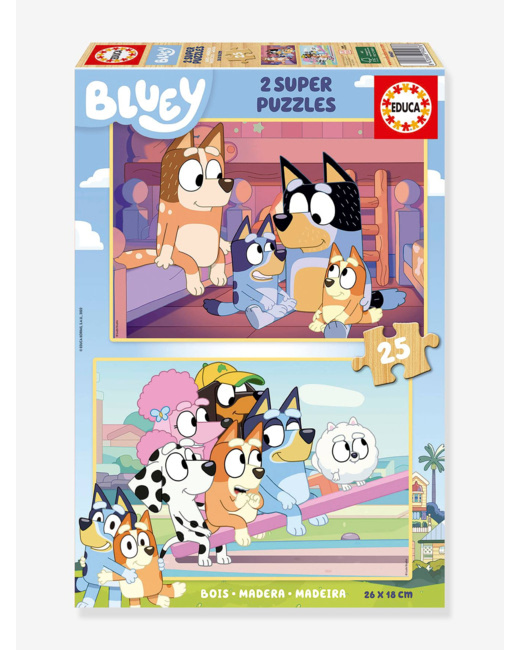 Lot de 2 super puzzles bois Bluey