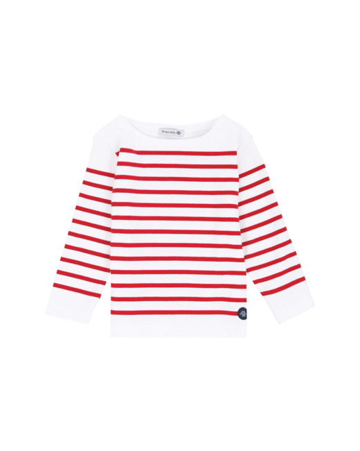Marinière "Amiral" Kids - coton - Blanc/Braise