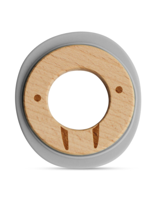 Anneau de dentition en bois et silicone