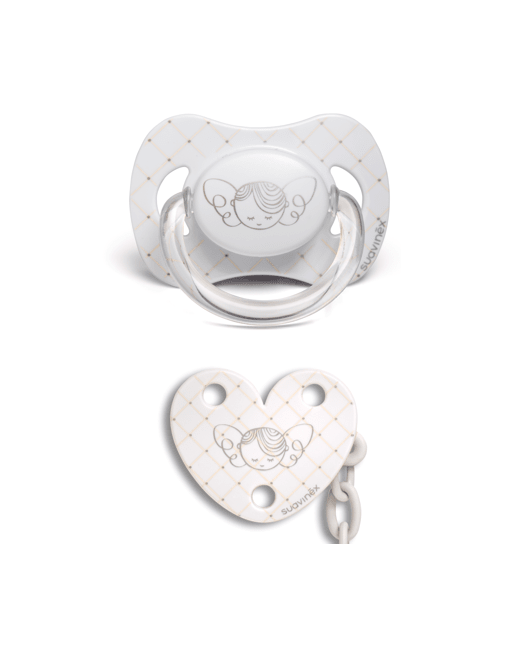 Pack Sucette + Attache-sucette White 
