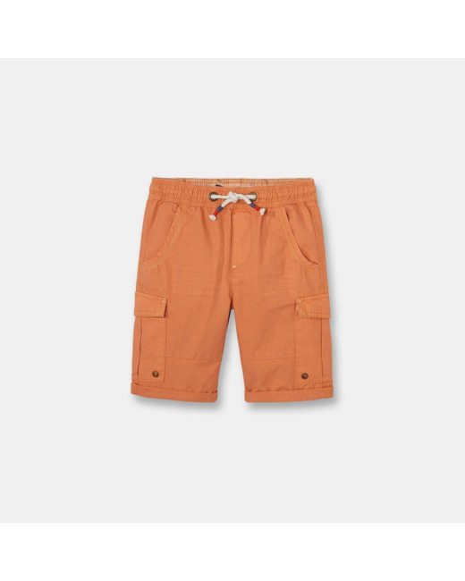 Bermuda cargo en toile orange garçon