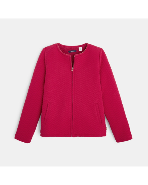 Sweat-shirt matelassé et doublé rose fille