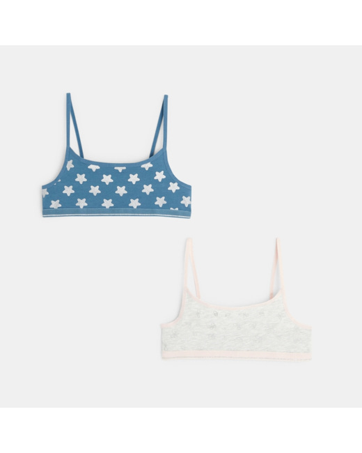 Brassières en jersey (lot de 2) fille