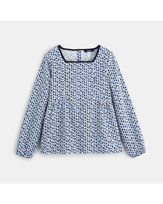 Blouse imprimée bleue fille