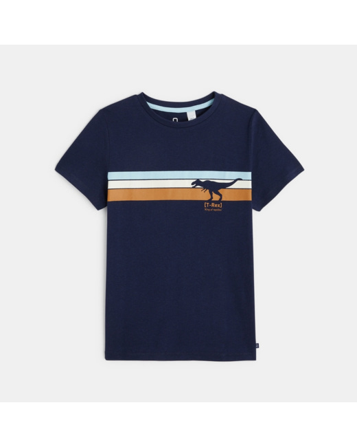 T-shirt manches courtes motif dinosaure bleu garçon