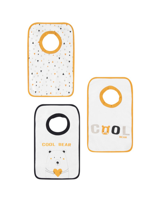 Lot de 3 bavoirs à enfiler à motifs fantaisie