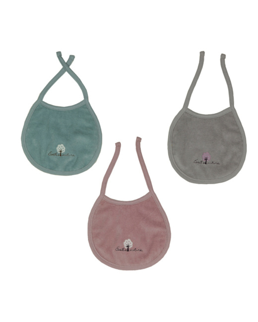 Lot de 3 bavoirs naissance coton bio