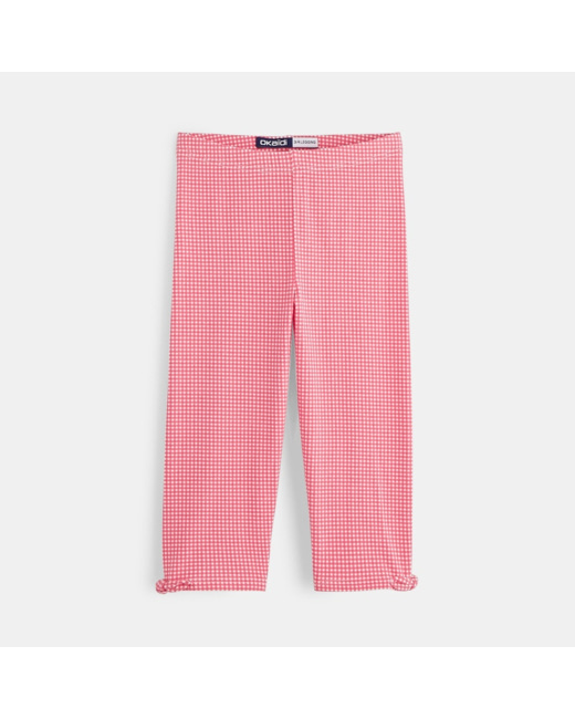 Leggings à carreaux rose fille